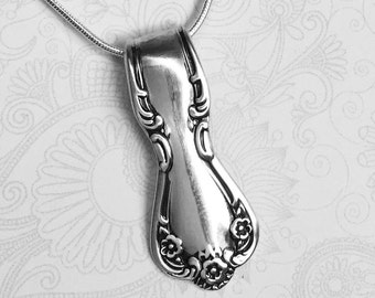 Spoon Necklace, Spoon Pendant, Silverware Jewelry, 'Daybreak' 1952