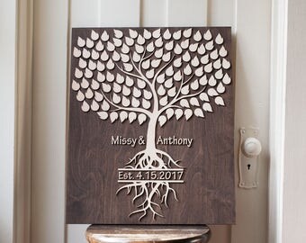 Alternative Wedding Guest signing Book | 18x22 | Alternative Wedding Guest Book | 3d Wood Tree Guest Book | wedding singing book