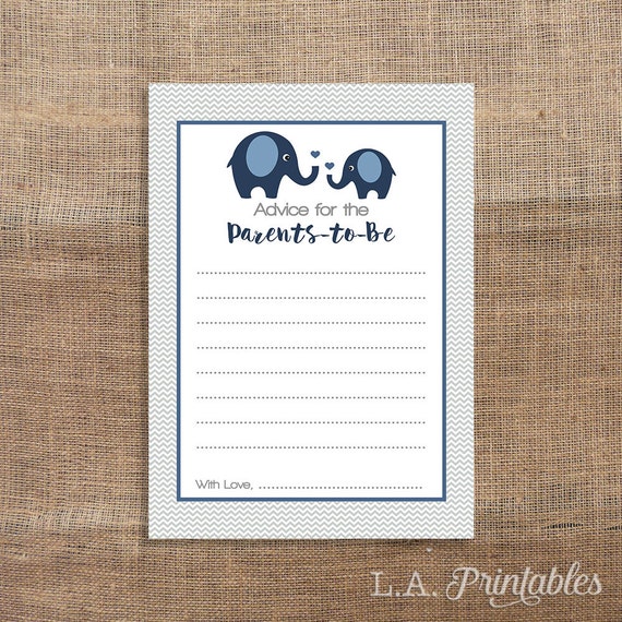 parents cards to be advice for free printable Parents Chevron Cards The For Elephant Grey Advice to Be Navy