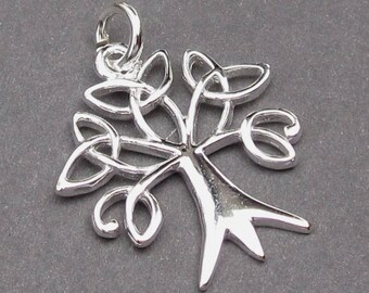 Large Tree of Life Sterling Silver Charm, Tree of Life Pendant, Sterling Silver Charm, Necklace Pendant, Necklace Charm, Stock 3