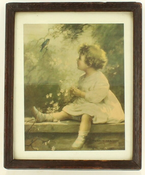 Antique Print The Song of the Bluebird Zula Kenyon