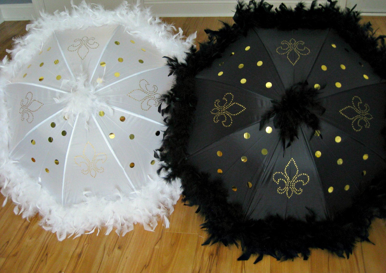 Bride and Groom Wedding Second Line Umbrellas set of 2 LARGE
