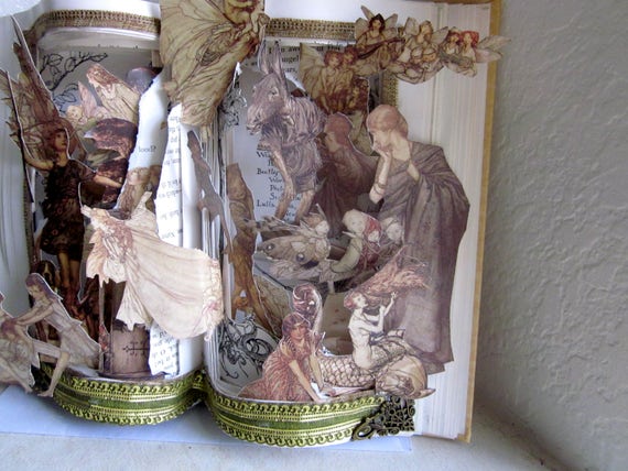 Altered book Pop up style Shakespeare's A Midsummer Night's Dream: William Shakespeare With Illustrations by Arthur Rackham.
