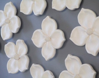 Ceramic Flowers, CUSTOM ORDER, Dogwood wall hanging, wedding gift, anniversary gift, poppies, floral art, ceramic dogwood, mural