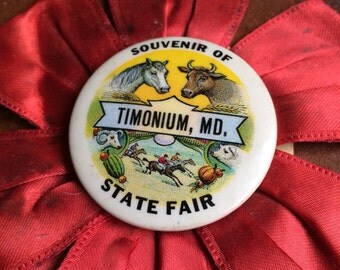 Everyone Needs A Souvenir From The Fair Antique Pinback Ribbon