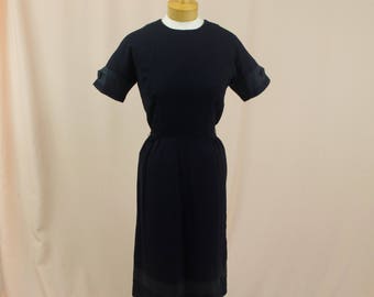 60s Wiggle Dress * Black Crepe Dress * Black Dress * 60s Dress * 1960s Dress * Black Wiggle Dress * Mod Dress * Vintage Black Dress