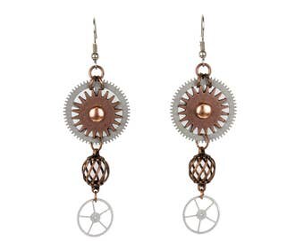 Stainless Steel/Copper STEAMPUNK Earrings