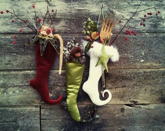 Elf Stockings Pattern for Yule, Christmas, Holiday