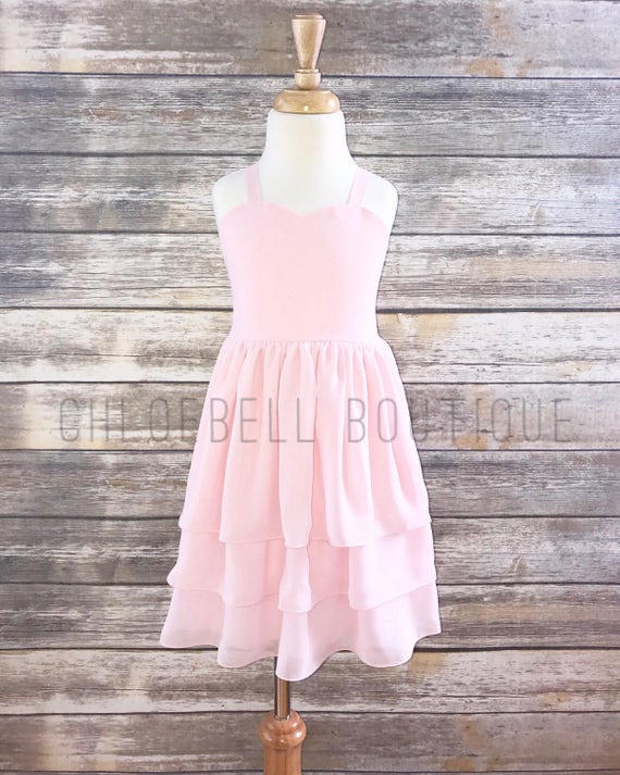 pastel pink flower girl dresses