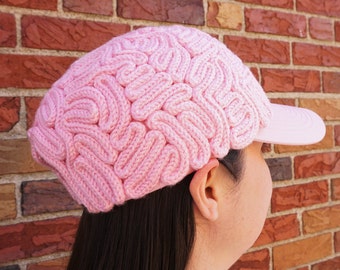 Brain Hat - Brain Hat Project - Science March - Brain Baseball Hat - Brain Hat Crochet - Crochet Hat - Baseball Hat - Earth Day