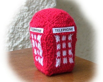BRITISH TELEPHONE BOX knitting pattern
