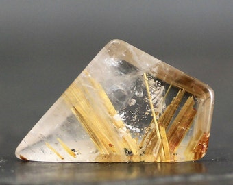 Gold Rutile Quartz Gemstone, Polished Cabochon (CA7012)