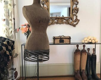 Victorian dress form with wire cage