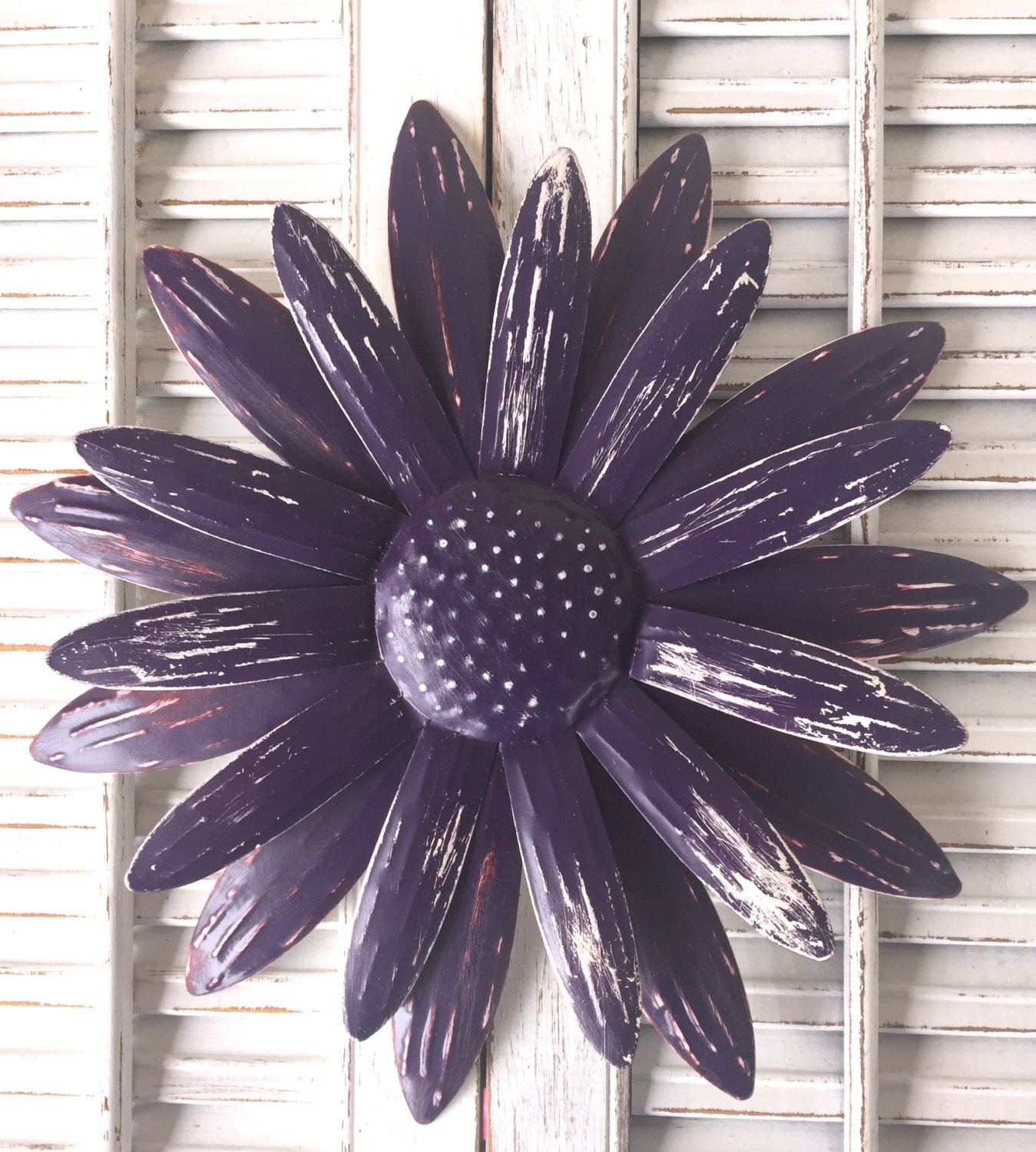 Metal Flower Wall Art Purple Lavender White Metal Yard