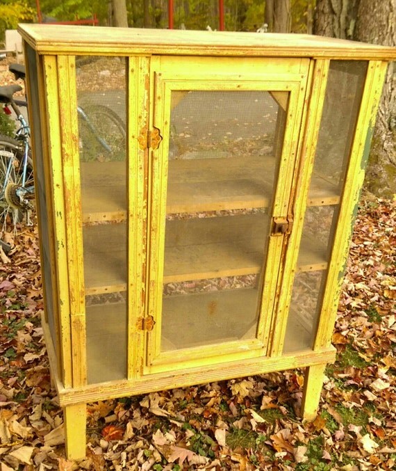 Vintage distressed Pie Safe / Hutch 1940's by TheVillageThrift
