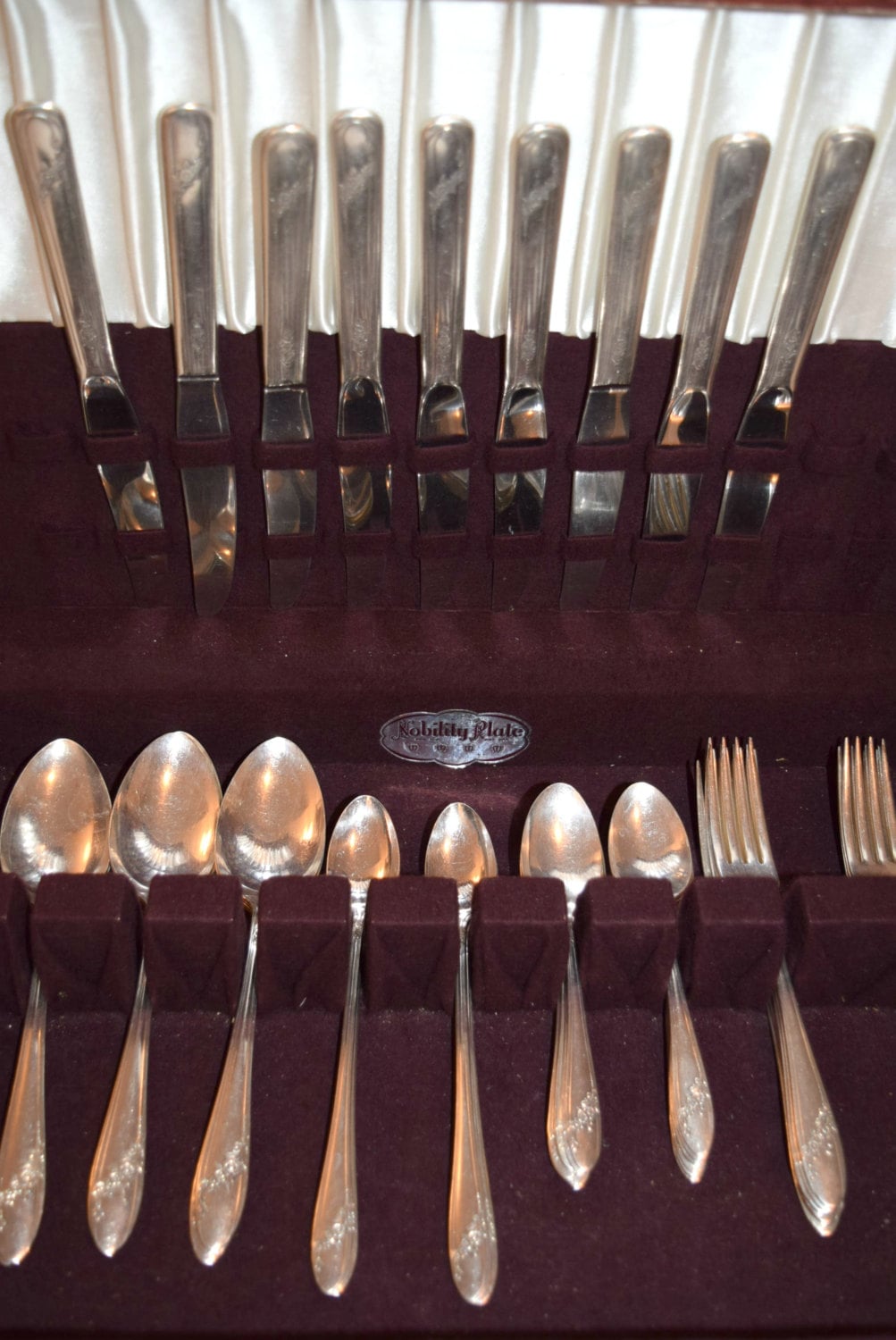 Antique Vintage Nobility Plate Royal Rose 37pc. Flatware