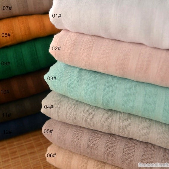 Solid and Thin cotton Fabric No stretch Creases Texture