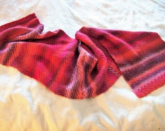 Handknit & Hand Dyed Merino Wool Scarf