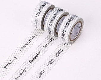 Week and Month Washi Tape Masking Tape Planner Stickers Scrapbooking Stickers