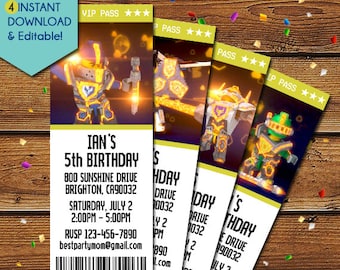 Lego Nexo Knights Invitations, Nexo Knights Birthday Invitation, Nexo Knights Invite, Nexo Knights Party Invitation, Lego Invitations