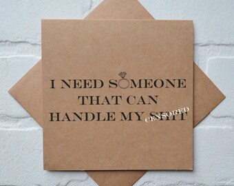 PERSONAL ATTENDANT card someone to handle my shit bridesmaid funny bridesmaid cards personal attendant funny bridal proposal card kraft card