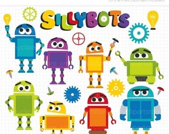 Robots clipart | Etsy