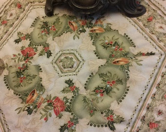 Christmas/Table topper/Soft colors /Candle Mat