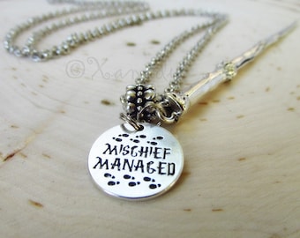 Harry Potter Wand Necklace - Made With Exclusive Custom Designed Round Charms