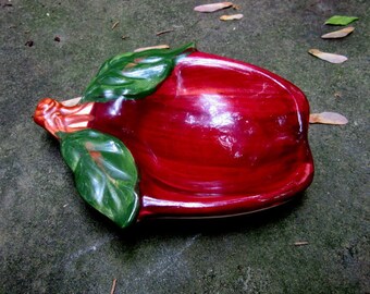 franciscan ware apple spoon rest or tea bag holder