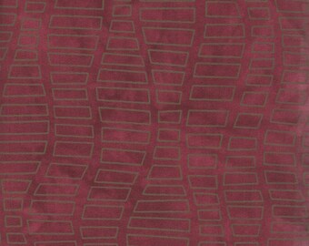 Troy Riverwoods Fabric Great Wall Orange Mosaic Shapes on Brown by Janine Burke