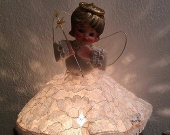 Vintage Prism Tree Topper Christmas Angel Lighted