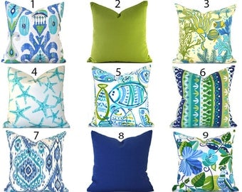 Blue Outdoor Pillows ANY SIZE Outdoor Cushions Outdoor Pillow Covers Decorative Pillows Outdoor Cushion Covers Best Pillow OD You Choose