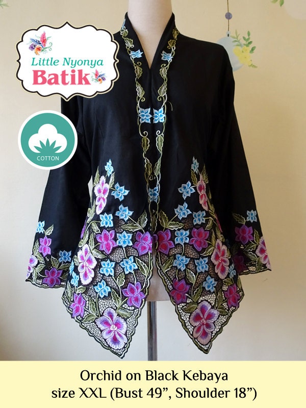 Size XXL: Plus Size Peranakan Kebaya Basic Quality Cotton.