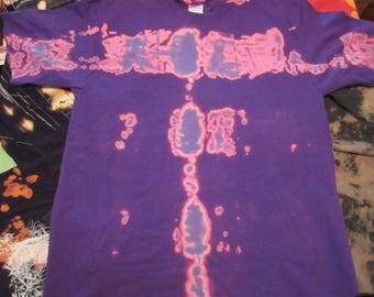 Bleached Tie Dye Purple T shirt tee