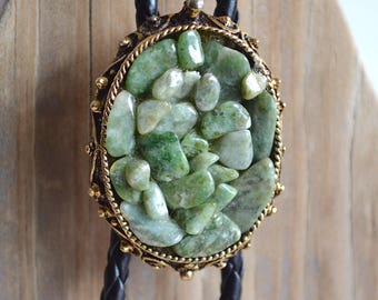 Nephrite Jade Bolo Tie Necklace