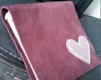 Handbound Leather Valentine Journal and Sketchbook