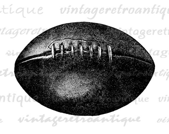 Printable Digital Antique Football Graphic Sports Download Image Vintage Clip Art Jpg Png Eps HQ 300dpi No.4120