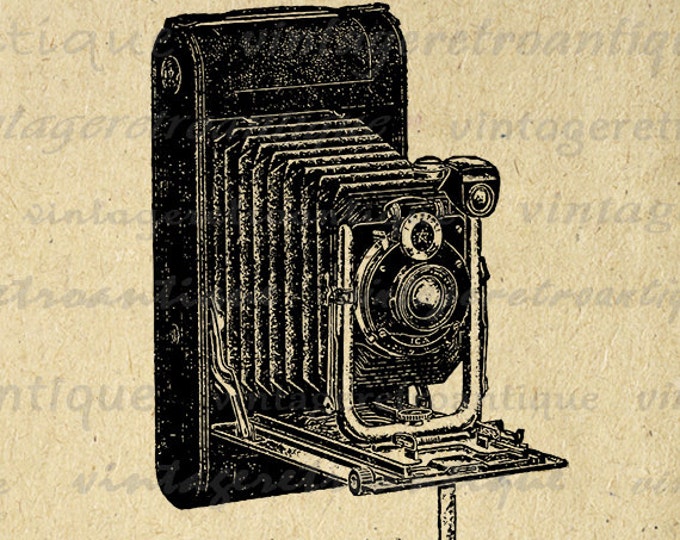 Old Fashioned Camera Digital Image Download Illustration Graphic Printable Antique Clip Art Jpg Png Eps HQ 300dpi No.1504