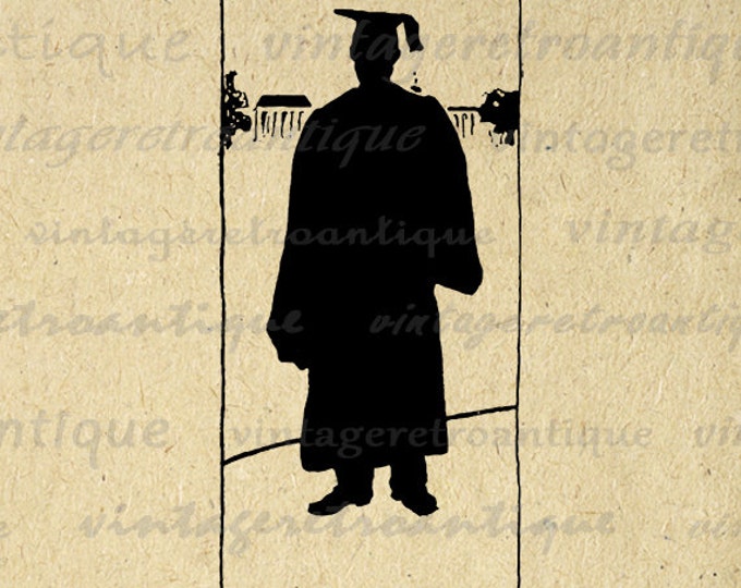 Graduation Graphic Digital Download College University Grad Image Graduate Printable Antique Clip Art Jpg Png Eps HQ 300dpi No.4221