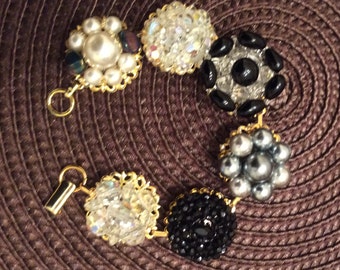 Sparkling Upcycled Vintage Earring Bracelet
