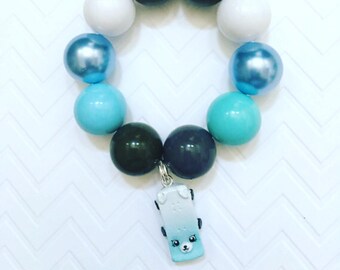 Blue, White And Black Shopkin Bracelets, Shopkin Jewelry, Multi Colored Shopkin Bracelet, Season 5 Shopkins Custom Bracelets