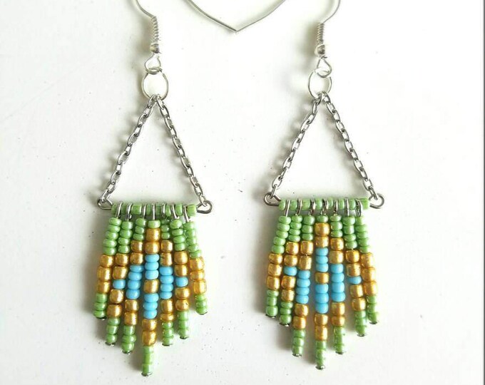 Custom Bead Fringe Chain Earrings