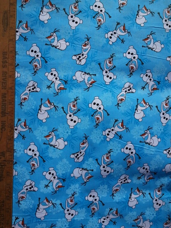 Items similar to fabric by the yard, Frozen fabric, Olaf, cotton