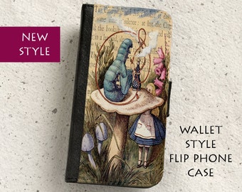 iPhone Case (all models) - Alice in Wonderland - Caterpillar - wallet flip case - Samsung Galaxy S4,S5,S6,S7Edge,S8,S8Plus & more