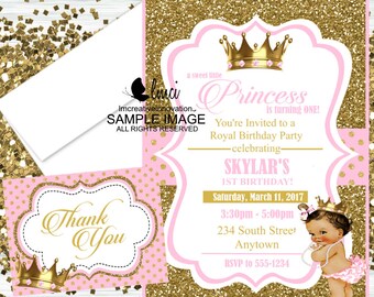 Royal Princess Birthday Invitation, Little Princess Invitation, Little Queen Invitation - Digital File or Printed