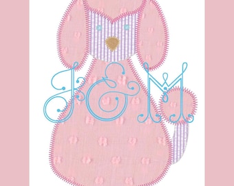 5x7 Vintage Style Blanket Stitch Poodle Applique Embroidery Design