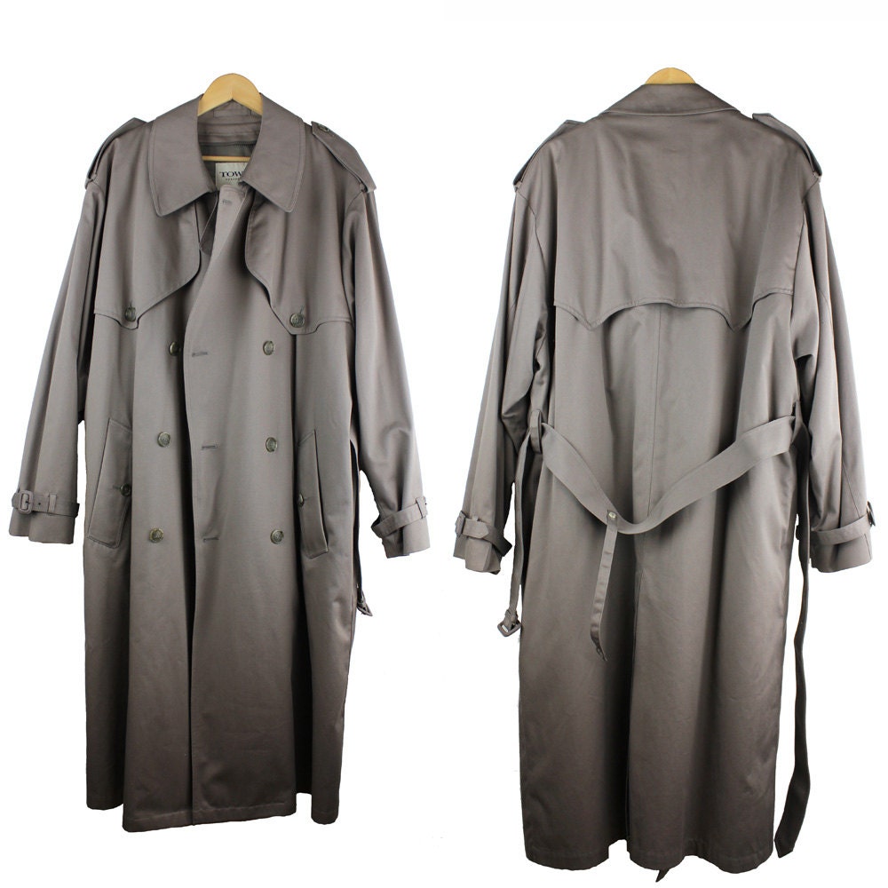 Towne by London Fog Mens Classic Trench Rain Overcoat size