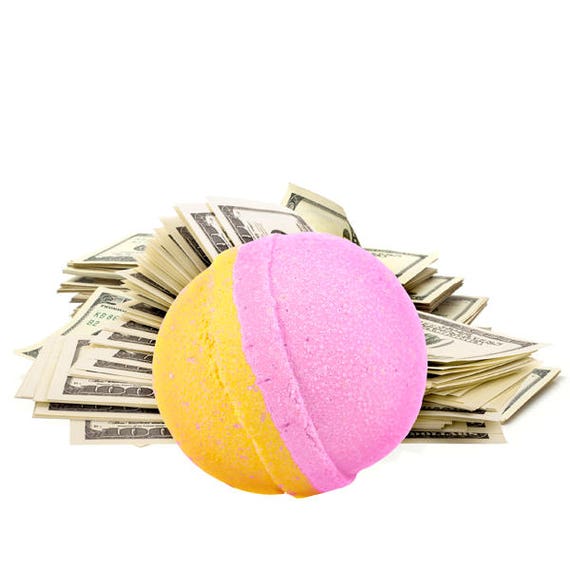 Birthday Cake Cash Money Bath Bomb Real Cash Inside of Bath