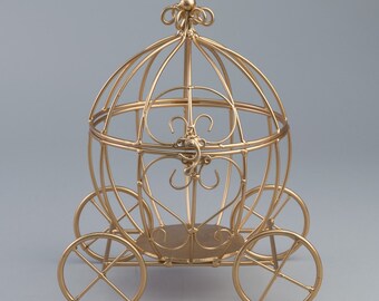 LARGE GOLD Metal Wire Cinderella Pumpkin carriage for weddings, events, proms, decoration, parties, centerpieces, Quinceanera