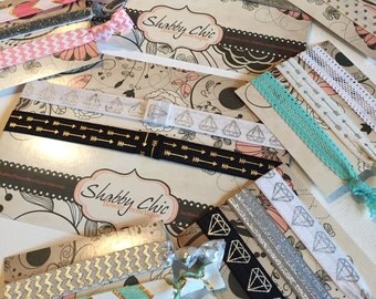 Fitness Headband Hair Tie Elastic Ponytail Beachbody Coach Gift Diamond Ruby Emerald Shabby Chic Chevron Arrow Gold Silver Black Pink Mint
